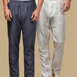Pack of 2 Mens Ethnic Motif Viscoseblend Pyjama with adjustable waistband and Side Pockets Men Pyjama-image-94