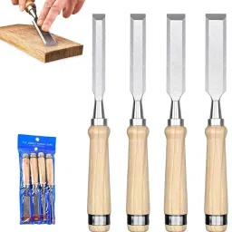 4pcs Wood Craft Chisel Set Multi Sizes Bevel Edge Wooden Handle Steel Tools Combination Chisel Set-image-13
