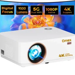 Omex 4K Android Dolby Audio Dual Wifi 5G BT5.0 6D Keystone E-Focus 9500LM ( 750 ANSI) (9500 lm / 2 Speaker / Wireless / Remote Controller) Portable Projector-17
