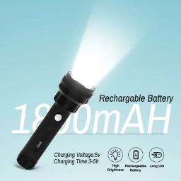 awza Rechargeable Long Range Upto 500 Meter 2 Mode Torch Light 8 Hour Battery Backup 8 hrs Torch Emergency Light image 3