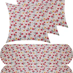 3 Cushion And 2 Bolster Microfibre Floral Bolster Pack of 5-picture-10
