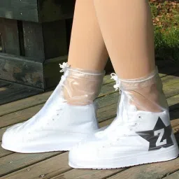 Waterproof, Thickened Sole Reusable Silicone Rubber Non Slip Shoe Protectors, Silicone White Boots Shoe Cover-image-44