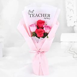 Best Teacher Ever Mixed Rose Bouquet-image-53