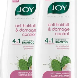 joy Natural Actives Anti Hairfall & Damage Control 4-in-1 Multi Action Conditioning Shampoo With Red Onion Keratin, Cactus & Garlic extracts | Anti Hair Fall Conditioning Shampoo Pack of 2 X 340 ml-picture-11