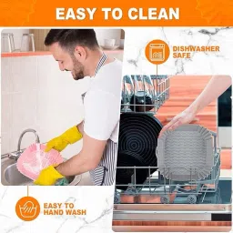 seseno Pack Of 2 No-Mess Air Frying Silicone Tray – Square & Easy to Clean Airfryer Tray image 4