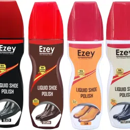Ezey Liquid Shoe Polish (Black, Brown, Tan & Natural) Set of 4 Pcs Synthetic Leather, Leather, Patent Leather Shoe Liquid Polish-image-58