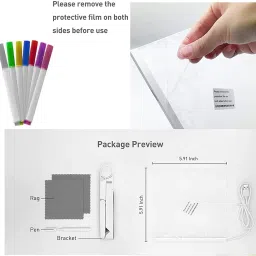 zodze 3d Acrylic LED Message Board, LED Message Board With Pen(15 x15cm) Table Lamp image 4
