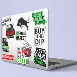 RINKON Stockmarket Stickers Sharemarket Sticker Intraday Trading Best Trade Tradingsetup For Trader Finance Investor Forex Daytrader Stock Market Laptop Stickers PACK OF 10 Vinyl Laptop Decal 15.6-9