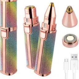 KOZZBY Portable 2 In 1 Eyebrow Remover and Pain less Hair Remover epilator for women Face, Lips, Nose Hair Removal Electric Trimmer with Light (multicolor) Runtime: 5 min Trimmer for Men & Women Trimmer 5 min Runtime 1 Length Settings-29