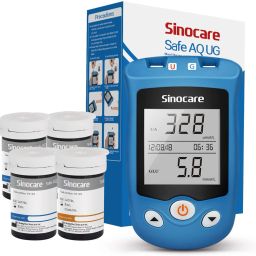 Safe AQ UG Blood Glucose & Uric Acid Monitor Bi-Function System With 50 Strips Glucometer-10