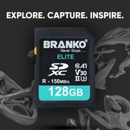Branko V30 Elite Memory Card for Photo Video Music Voice File DSLR Camera DSC Camcorder 128 GB SDXC Class 10 150 MB/sMemory Card Compatible with Mobile, Camera, Tablet image 3