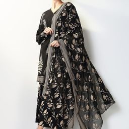SHOWOFF Women Ethnic Motifs Printed Angrakha Gotta Patti Kurti with Sharara & With Dupatta-picture-44