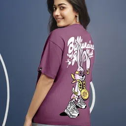 Bewakoof Graphic Printed Drop-Shoulder Sleeves Oversized Pure Cotton T-shirt-picture-26
