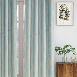 Fabindia Meenal Teal & White Floral Cotton Cutwork Cotton Curtain-15