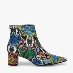 Reptilian Ankle-Length Boots with Zip Closure-image-5