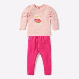 Graphic Print Top with Pants Set-image-87
