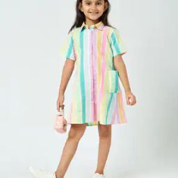 Girls Striped Shirt Dress-picture-11