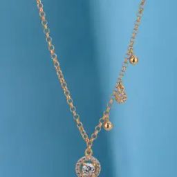 Women Sterling Silver Rose Gold-Plated Circular Necklace-image-1