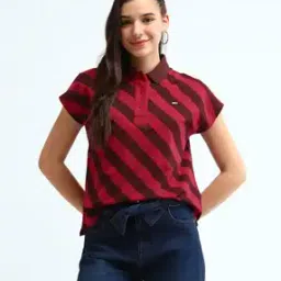 u.s. polo assn. Women Striped Regular Fit Polo T-Shirt-picture-34