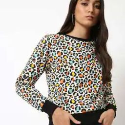 Animal Print Round-Neck Sweatshirt-image-38