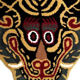 Exotic India Gold & Black Printed No Shredding Floor Mat-image-82