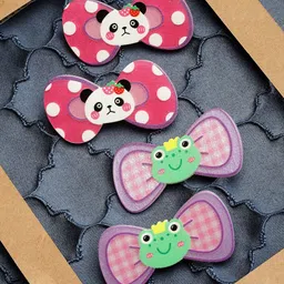 Stoln Girls Set of 4 Bow Detail Alligator Hair Clip-79