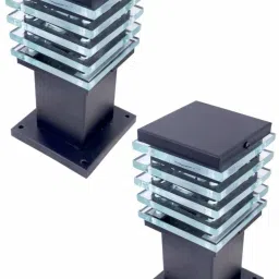 Gate Light Ice Cube Small Black Gate Light Outdoor Lamp-image-0