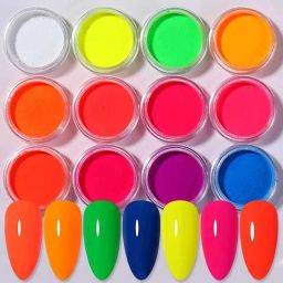 Neon Pigment Eyeshadow Powder & Nail Powder, Nail Pigments Dust Nail Glitter,-image-0