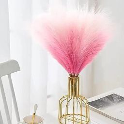 3 pcs Artificial Dried Pampas Grass For Wedding, Home Decoration Light Pink, White Dried Sticks Artificial Flower-19