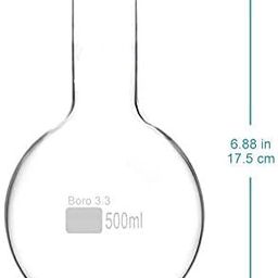 Salco Borosilicate Glass Long Neck Round Bottom boiling Flask, Borosilicate Glass with Heavy Wall Round Bottom Boiling Flask RBF (500 ml) image 2