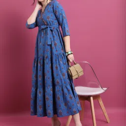 Women Maxi Blue, Red, Grey Full Length Dress-image-1
