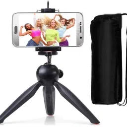 BUFONA BUF-215 Buy Hot Popularity Mini Lightweight Tripod with Clip and Ball head With Tripods BAG |Selfie Adjustable Rotatable Specail Live Shooting Bracket with 360 Degree Mount Stand Mobile Holder |Stand Mobile SmartPhone Stand Bracket Live Broadcast stand Making Self Video Multi-Use Selfie Stick Desktop Online Course Video Recording Special Design for Streaming, Video Blogs, Online Classes, Presentation, Creating Product Demos, Vlog,Video Blogging ,Gimbal, Chase Drama Mobile Broadcast Stand Point shoot Camera Single,Monopods , Tripod stand kit With BAG ,Gimbal Stabilizer,Gimbal Monopod, Tripod Kit, Tripod, Tripod Ball Head, Tripod Bracket, Tripod Clamp, Monopod Kit (Black, Supports Up to 750 g) 3 Axis Gimbal for Mobile, Mobile image 2