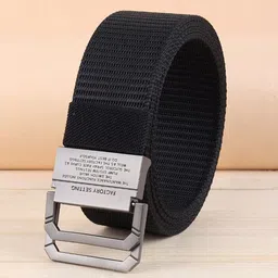 WINSOME DEAL Men Set Of 2 Textured Canvas Belt With D-Ring Closure-4