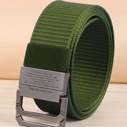 WINSOME DEAL Men Set Of 2 Textured Canvas Belt With D-Ring Closure-2