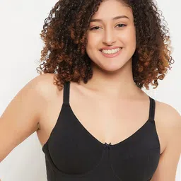 Clovia Black Full Coverage Underwired Non-Padded Cotton Everyday Bra With All Day Comfort-image-42