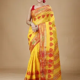 SLAGHA Woven Design Zari Pure Cotton Taant Saree-picture-6