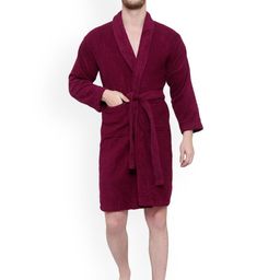cotton trendy Men Pure Cotton Long Sleeves Bath Robe-image-18
