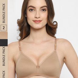 Floret Pack Of 2 Non-Padded Non-Wired T-Shirt Bra-19