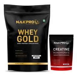 Nakpro Whey Gold Protein Concentrate,  2.2 lb  Unflavoured with Creatine Monohydrate 0.22 lb Unflavoured -image-65