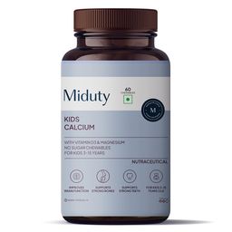 Miduty Kids Calcium with Vitamin D3 & Magnesium,  60 chewable tablet(s)  Unflavoured -18