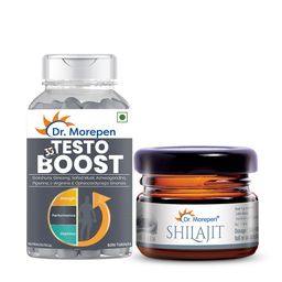 Dr. Morepen Testo Boost 60 Tablets & Shilajit Resin 15g Combo,  2 Piece(s)/Pack  Unflavoured -20
