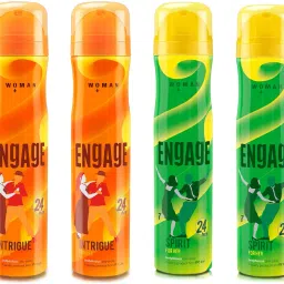 Deo Combo, 2 Intrigue for Her (150ml) & 2 Spirit for Her (150ml), (Pack of 4) Deodorant Spray-For Women-2