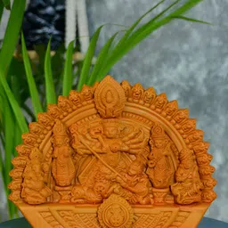 SOWPEACE Brown Terracotta Durga Religious Idol Showpiece-image-47