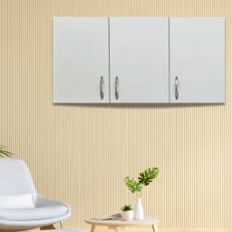 3 Doors Modular Wall Cabinet with Organizer Shelf & Termites Resistance Engineered Wood Close Book Shelf-image-87