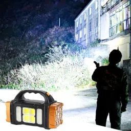 ecosky MULTIFUNCTION SOLAR WATERPROOF FLASHLIGHT WITH USB CHARGING,8 BULB LED & COB 5 hrs Torch Emergency Light image 4