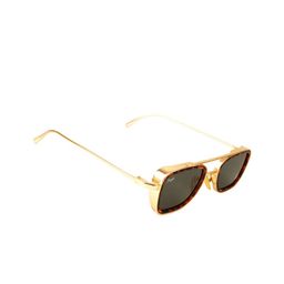 Floyd Unisex Burgundy Lens & Gold-Toned Rectangle Sunglasses with UV Protected Lens-51