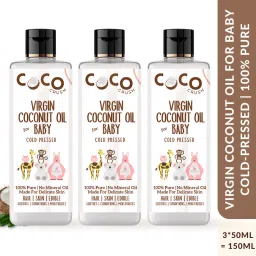 Virgin Coconut Oil for Baby Massage | Cold Pressed, Pure| Body, Hair | 3*50-image-69