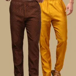Pack of 2 Mens Cotton Blend Ethnic Wear Ethnic Motifs Pyjama Men Pyjama-image-38