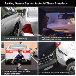 msnp Black 4 Parking Reverse Safety Sensor For Vehicles-227 Universal Reverse Black Parking Sensor With Buzzer And LED Display-227 Parking Sensor image 5