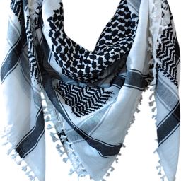 Striped Cotton Blend Men White, Black Fancy Scarf, Scarf, Stole-38